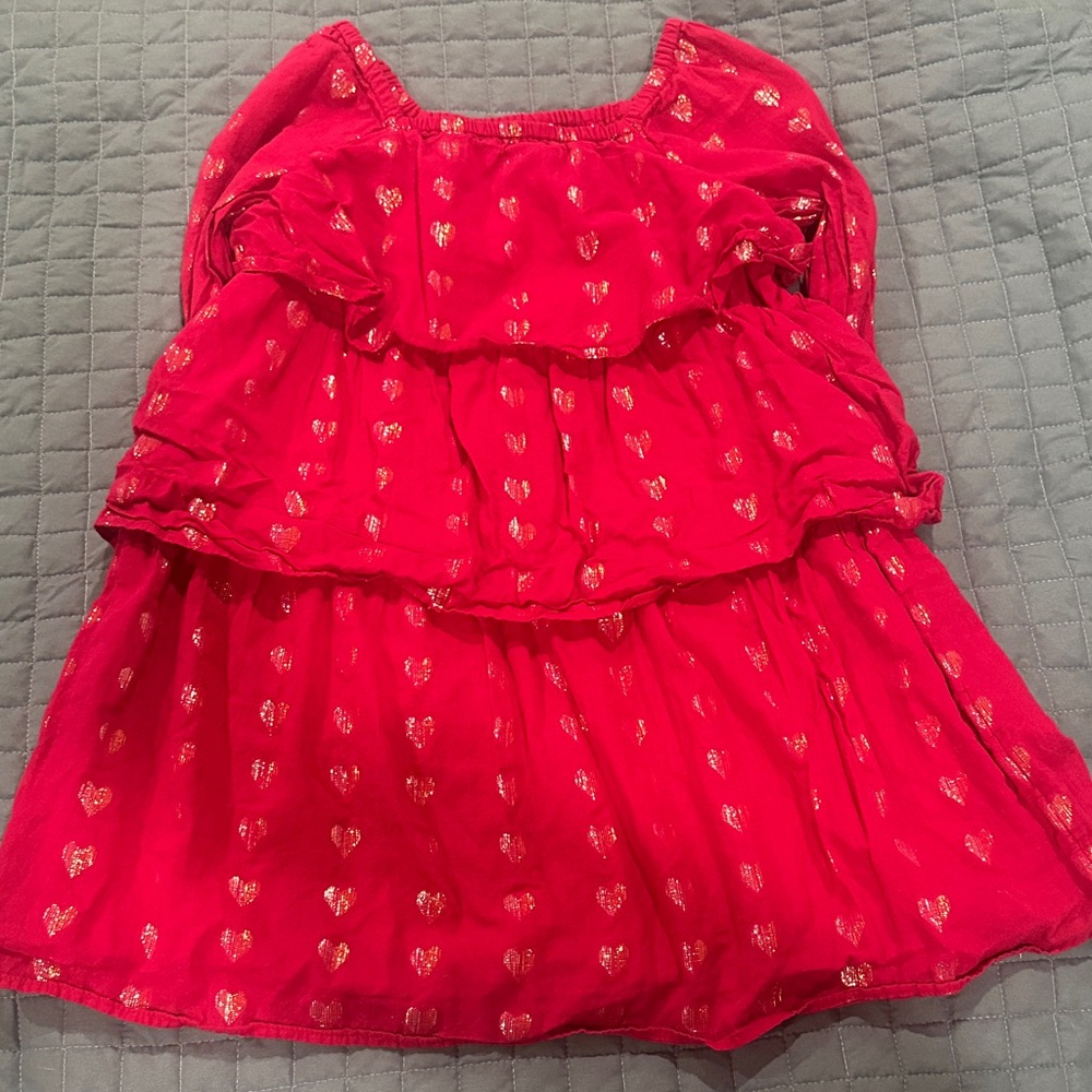 Kids Red Heart Patterned Tunic